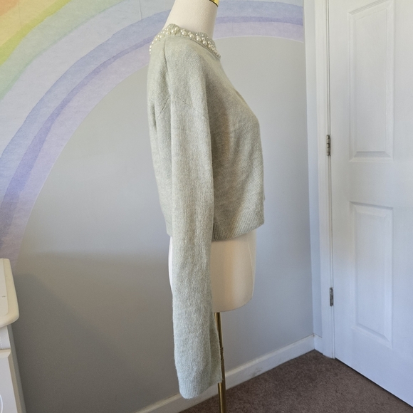 H&M | XS | Pearl Beaded Collar Sweater - Picture 7 of 10